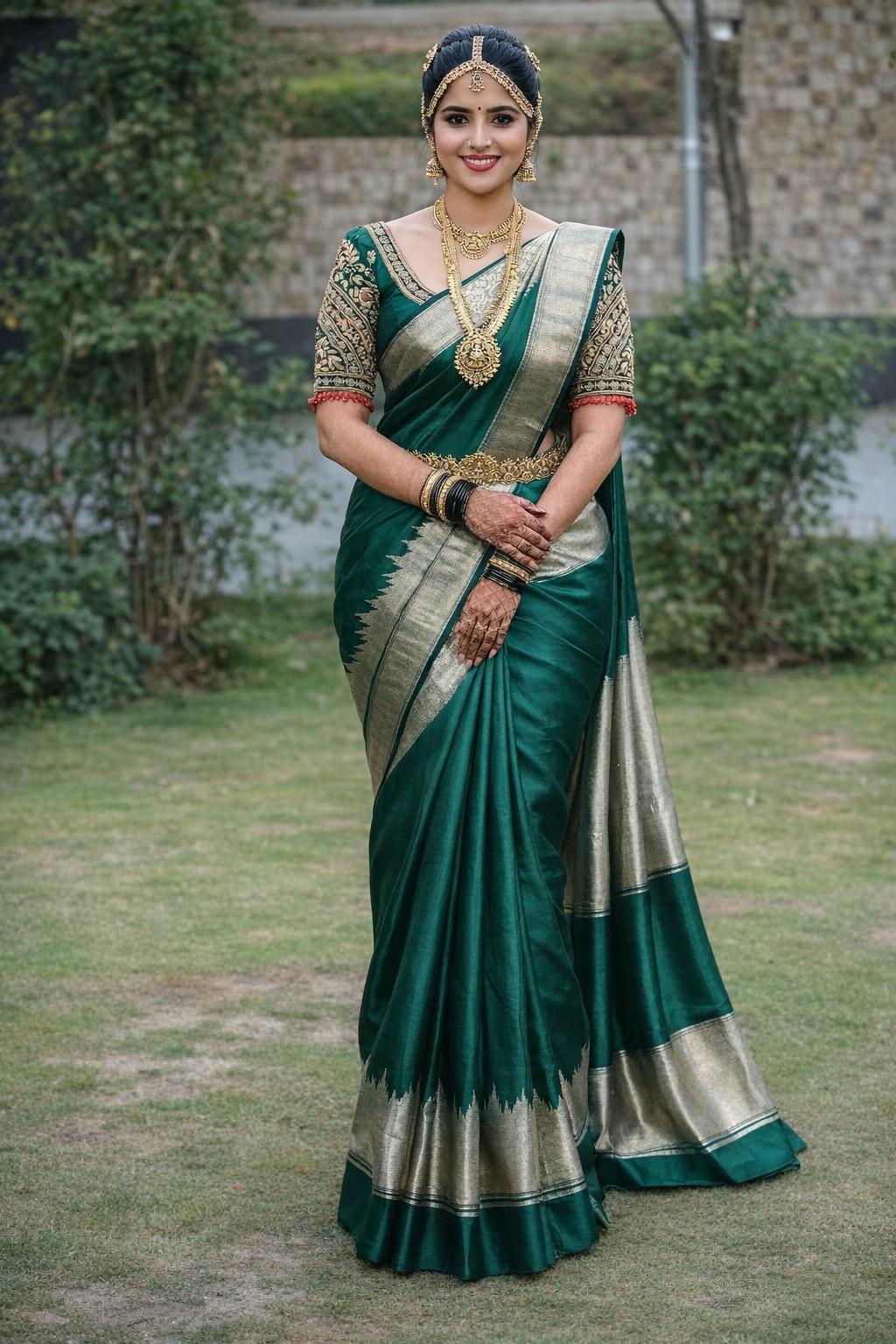 Banaras temple tower silk