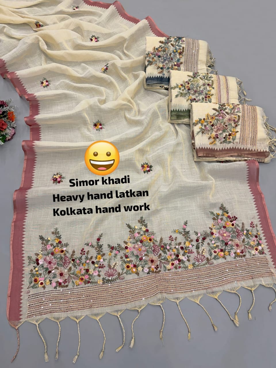 Hand Embroidery Khadi cotton
